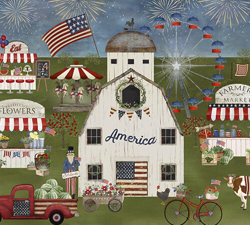 3 Wishes Hometown America Quilt Panel