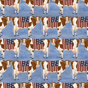 3 Wishes Fabric Hometown America Patriotic Cows
