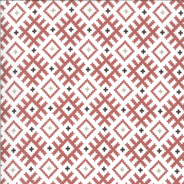 Moda Fabrics Folktale Gypsy Kiss Geo Print in Posie Pink