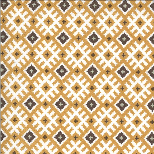 Moda Fabrics Folktale Gypsy Kiss Geo print in Gold