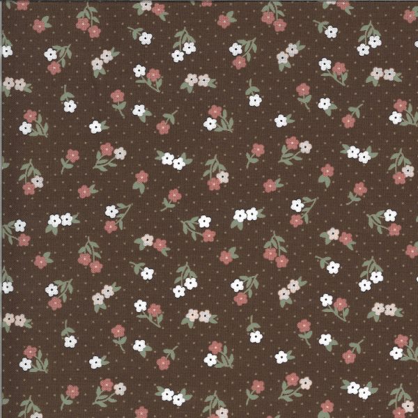 Moda Fabrics Folktale Posie Gathering on Coco Brown