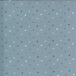 Moda Fabrics Folktale Coloured Spots on Sky Blue