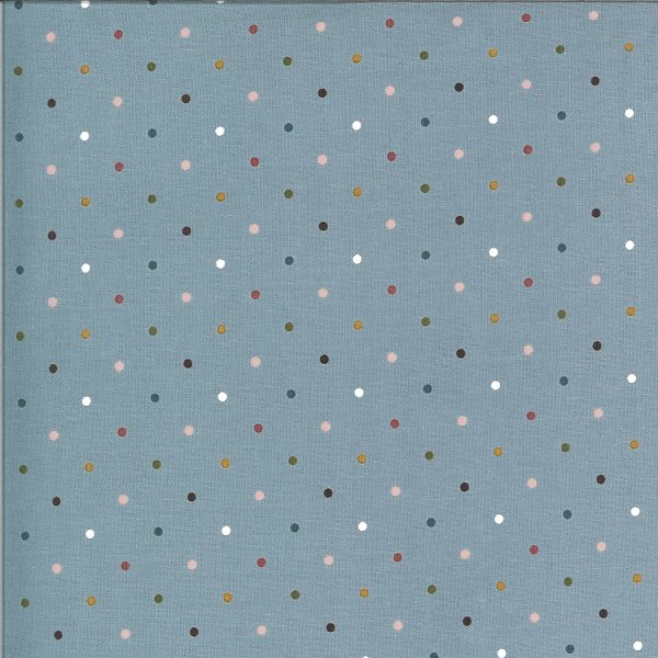 Moda Fabrics Folktale Coloured Spots on Sky Blue
