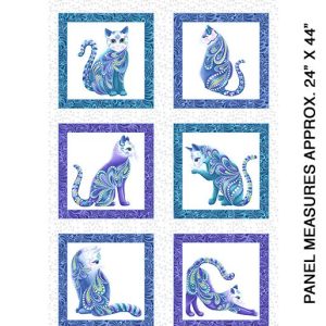Benartex Fabrics Singing the Blues Quilt Panel in White