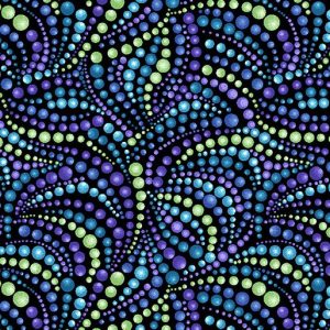 Benartex Fabrics Singing the Blues Beaded Swirl Multi