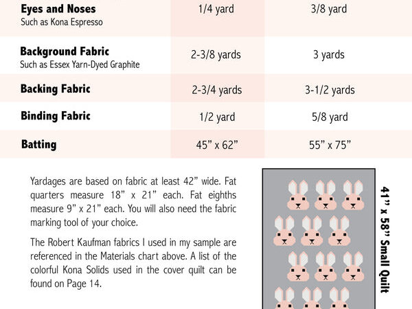 Elizabeth Hartman Bunny Quilt Pattern