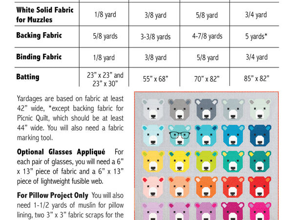 Elizabeth Hartman Bjorn Bear Quilt Pattern
