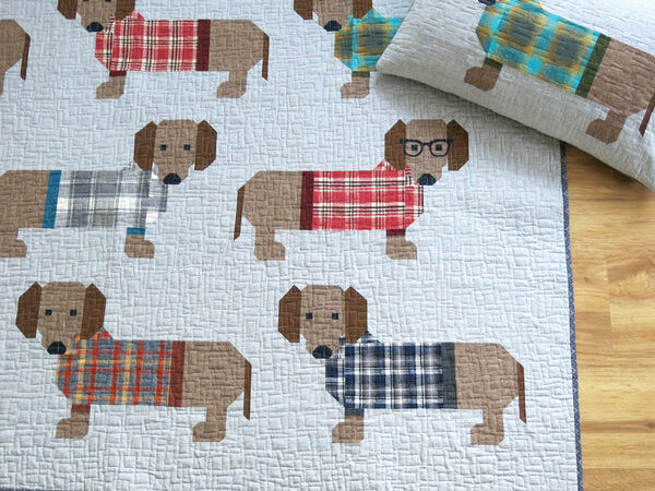 Elizabeth Hartman Dogs in Sweaters Quilt Pattern