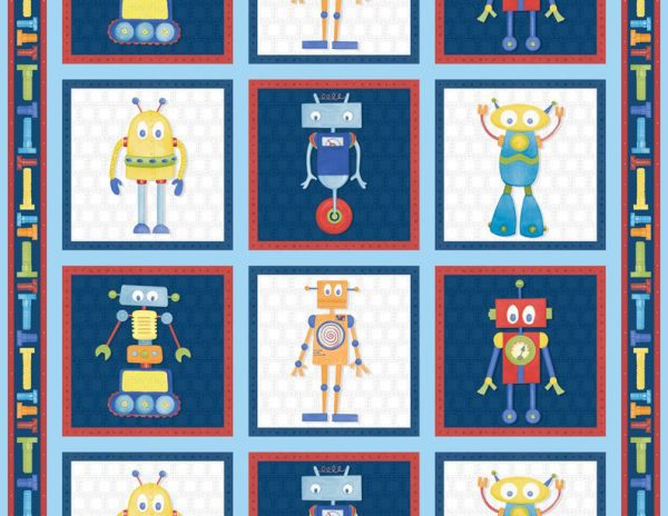 Wilmington Fabrics Alpha-Bots Quilt Panel