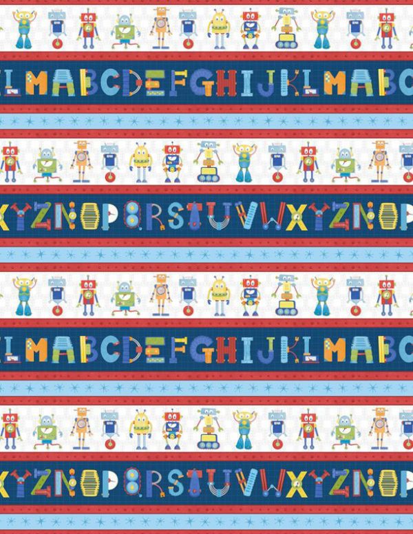 Wilmington Fabrics Alpha-Bots Repeating Stripe