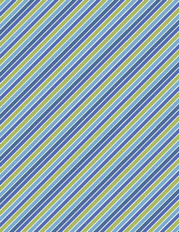 Wilmington Fabrics Alpha-Bots Blue Diagonal Stripe