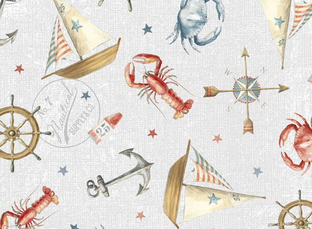 Wilmington At the Helm Grey Nautical Icons