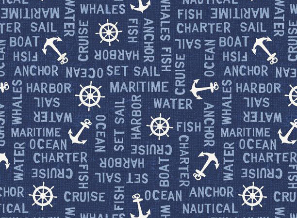 Wilmington At the Helm Blue Word Toss