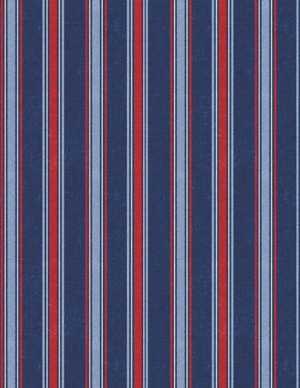 Wilmington Fabrics At the Helm Dark Blue Stripe