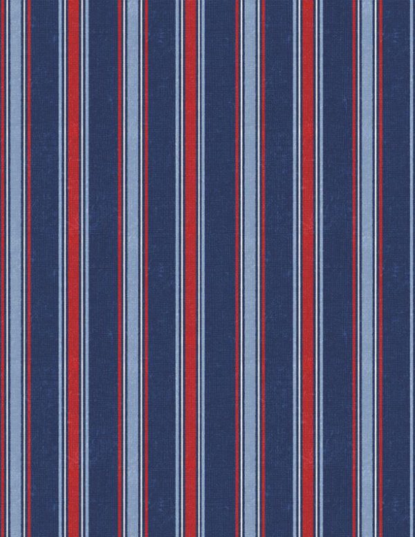 Wilmington Fabrics At the Helm Dark Blue Stripe