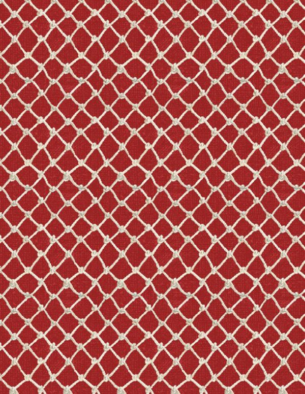 Wilmington Fabrics At the Helm Rope Fishing Net in Red