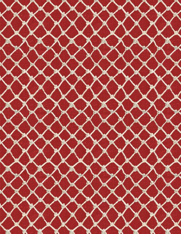 Wilmington Fabrics At the Helm Rope Fishing Net in Red