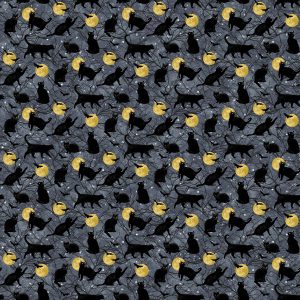 Northcott Fabrics Hocus Pocus Moon & Black Cat