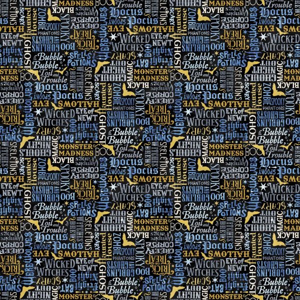 Northcott Fabrics Hocus Pocus Word Print