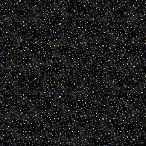 Northcott Fabrics Hocus Pocus Black Star Swirl