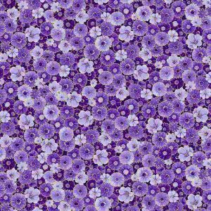 Timeless Treasures Utopia Packed Flowers in Shades of Purple