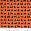 Moda Fabrics Midnight Magic II Cat Parade on Pumpkin with Ruler