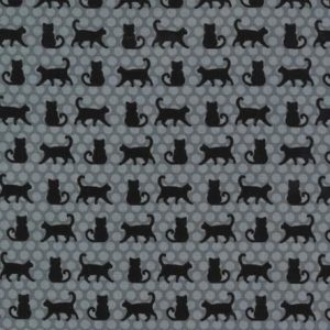 Moda Fabrics Midnight Magic II Cat Parade on Mist Grey