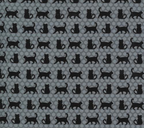Moda Fabrics Midnight Magic II Cat Parade on Mist Grey