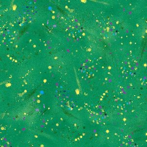 Timeless Treasures Utopia Green Splatter with Gold Metallic