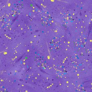Timeless Treasures Utopia Purple Splatter with Gold Metallic