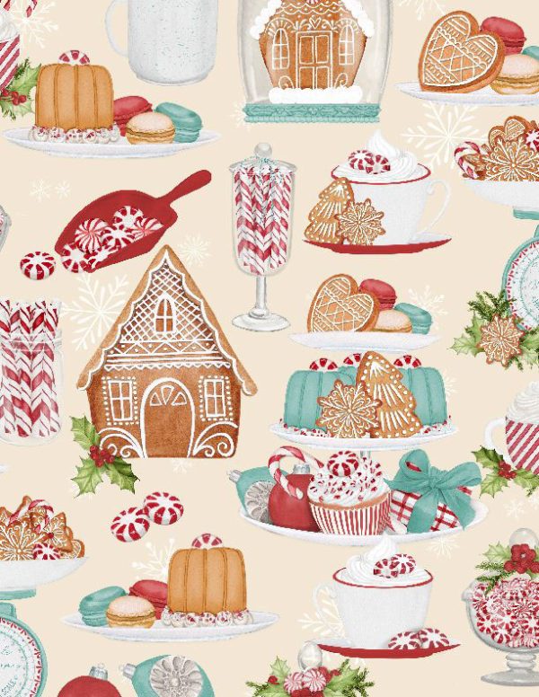 Wilmington Fabrics Peppermint Parlor Cookies & Cakes on Cream