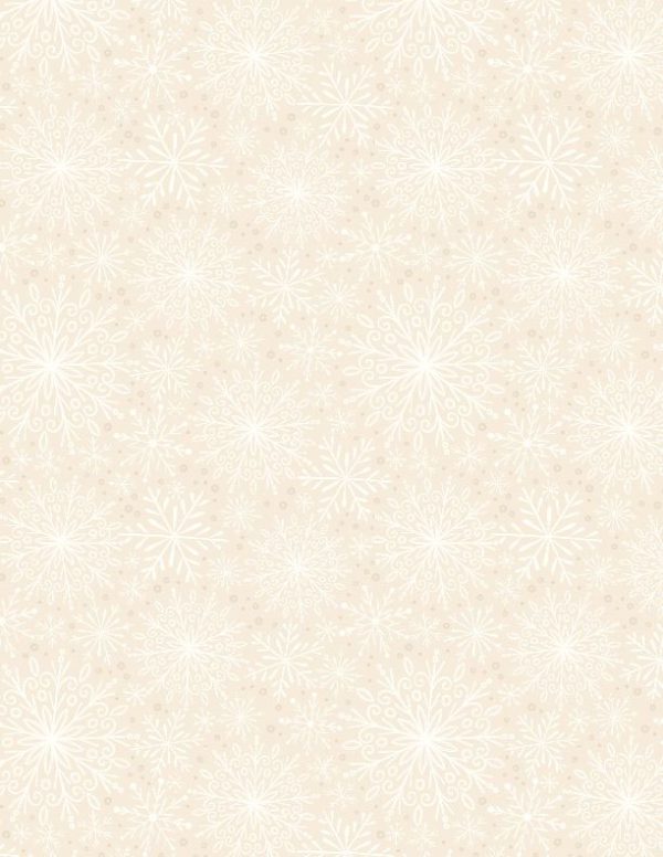 Wilmington Fabrics Peppermint Parlor Tonal Snowflakes on Cream