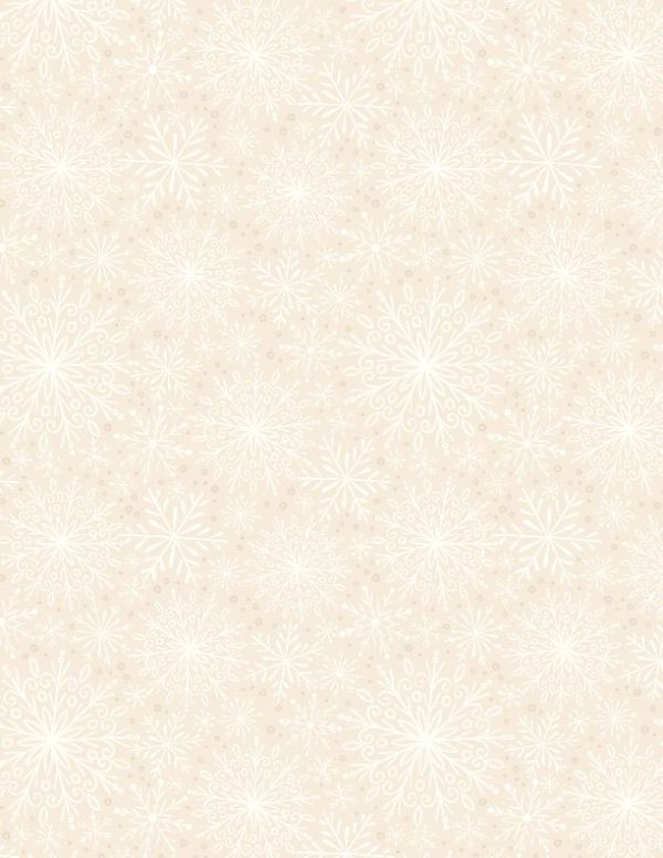 Wilmington Fabrics Peppermint Parlor Tonal Snowflakes on Cream