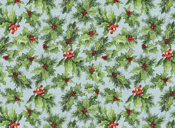 Wilmington Prints Winter Hollow Holly