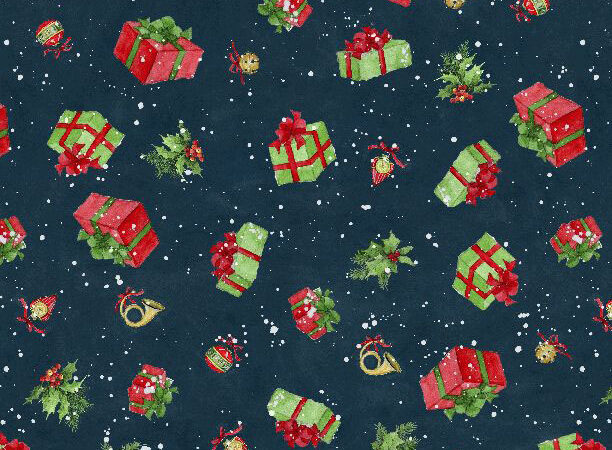 Wilmington Prints Winter Hollow Gifts Navy