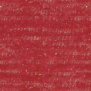 Wilmington Prints Fabrics Winter Hollow Music Notes on Red