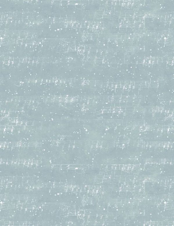 Wilmington Prints Fabrics Winter Hollow Music Notes Icy Blue