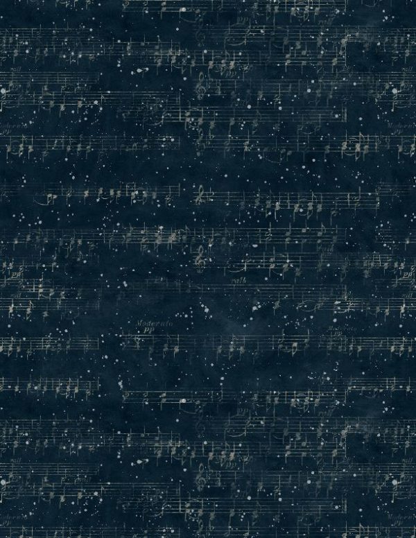 Wilmington Prints Fabrics Winter Hollow Music Notes on Navy