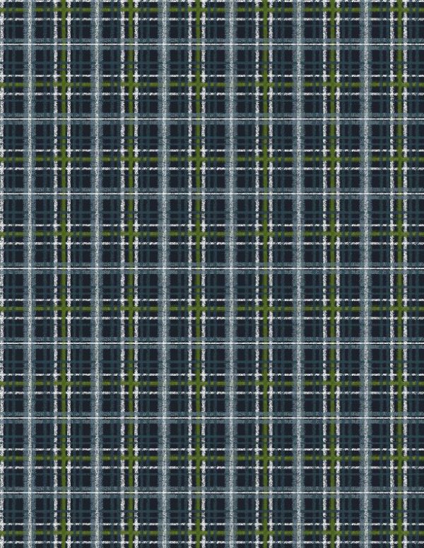 Wilmington Prints Fabrics Winter Hollow Plaid in Navy