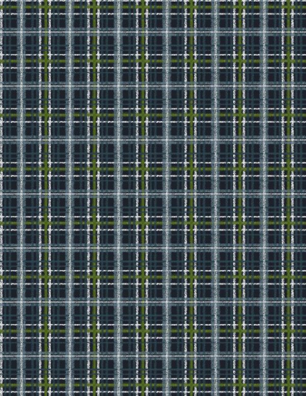 Wilmington Prints Fabrics Winter Hollow Plaid in Navy