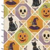 3 Wishes Fabric Too Cute to Spook Pumpkin Patch with Ruler