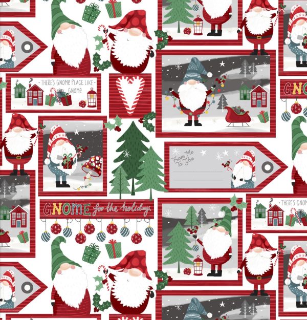 3 wishes Fabric I'll Be Gnome for Christmas Gnome Patch