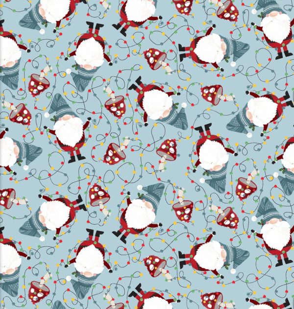 3 Wishes Fabric I'll Be Gnome for Christmas Tangled Lights