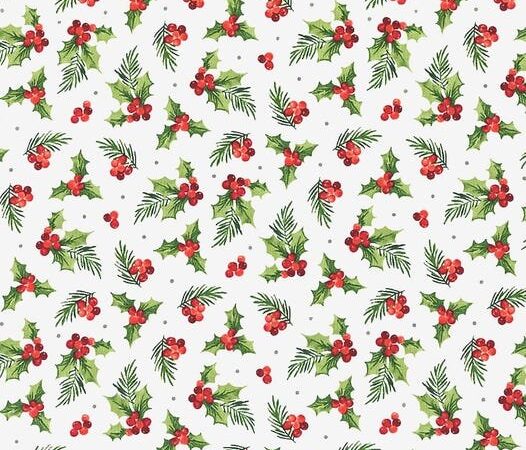 Northcott Farmhouse Christmas Holly Toss