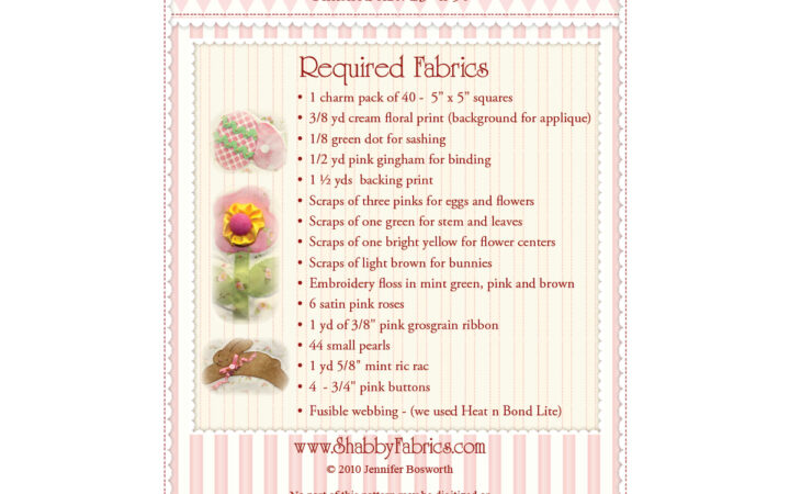 Shabby Fabrics Easter Bunny Runner Pattern