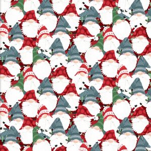3 Wishes Fabric I'll be Gnome for Christmas Packed Gnomes