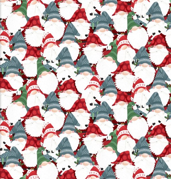 3 Wishes Fabric I'll be Gnome for Christmas Packed Gnomes