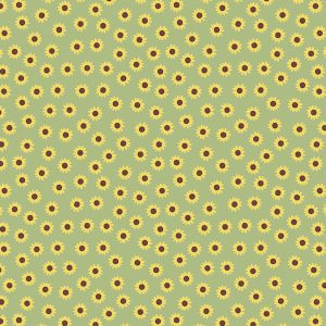 ewis & Irene Fabrics Little Sunflowers on Green