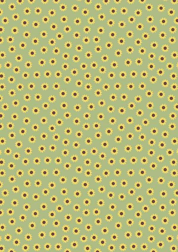ewis & Irene Fabrics Little Sunflowers on Green