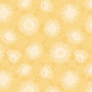 Lewis & Irene Fabrics Sunflowers Pale Yellow Mono Tonal Print
